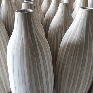 Vietnam spun bamboo lacquer vases