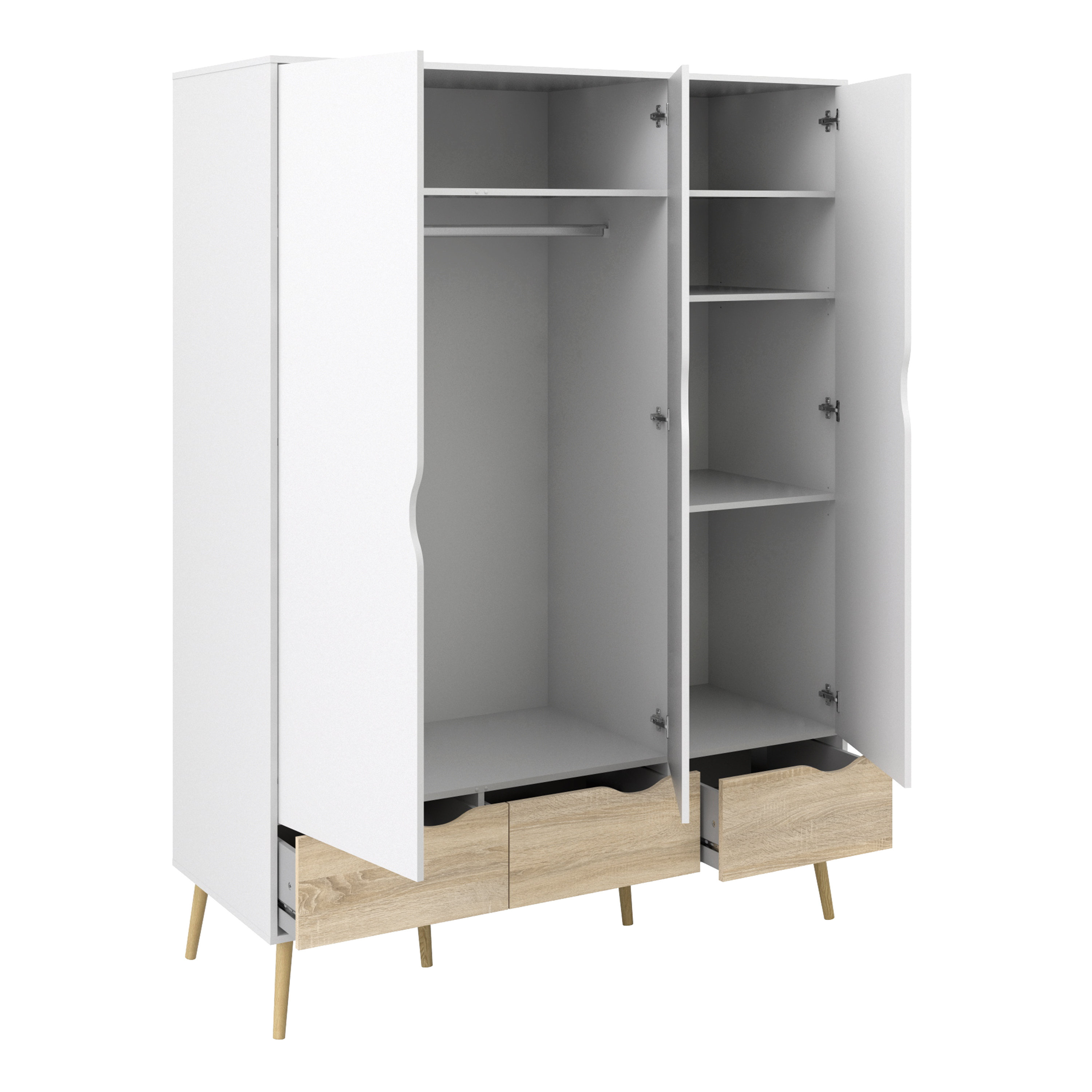 Oslo Wardrobe 3 Doors 3 Drawers Rds Furniture Online