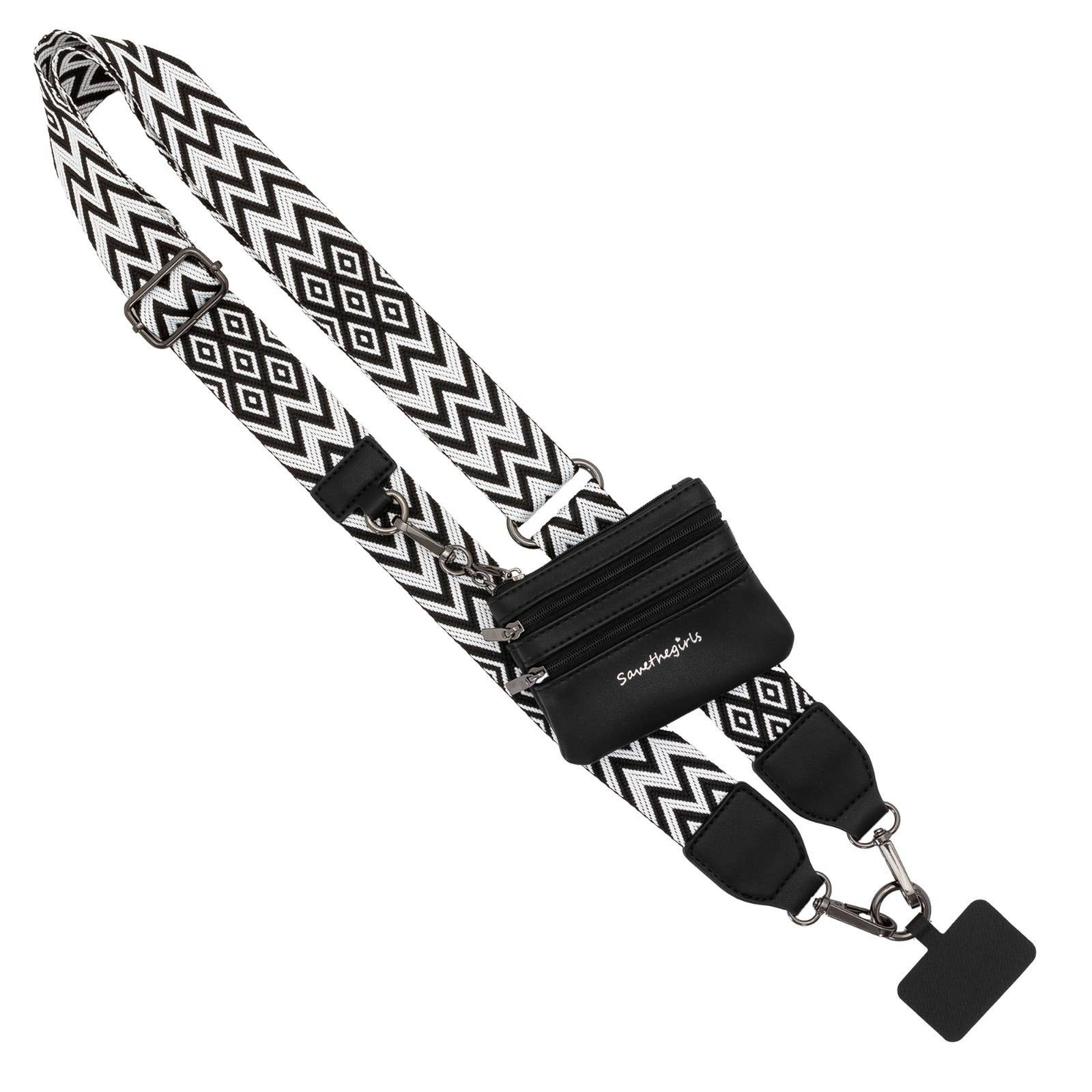 Save The Girls - Clip & Go Crossbody Phone Lanyard - Chevron Collection