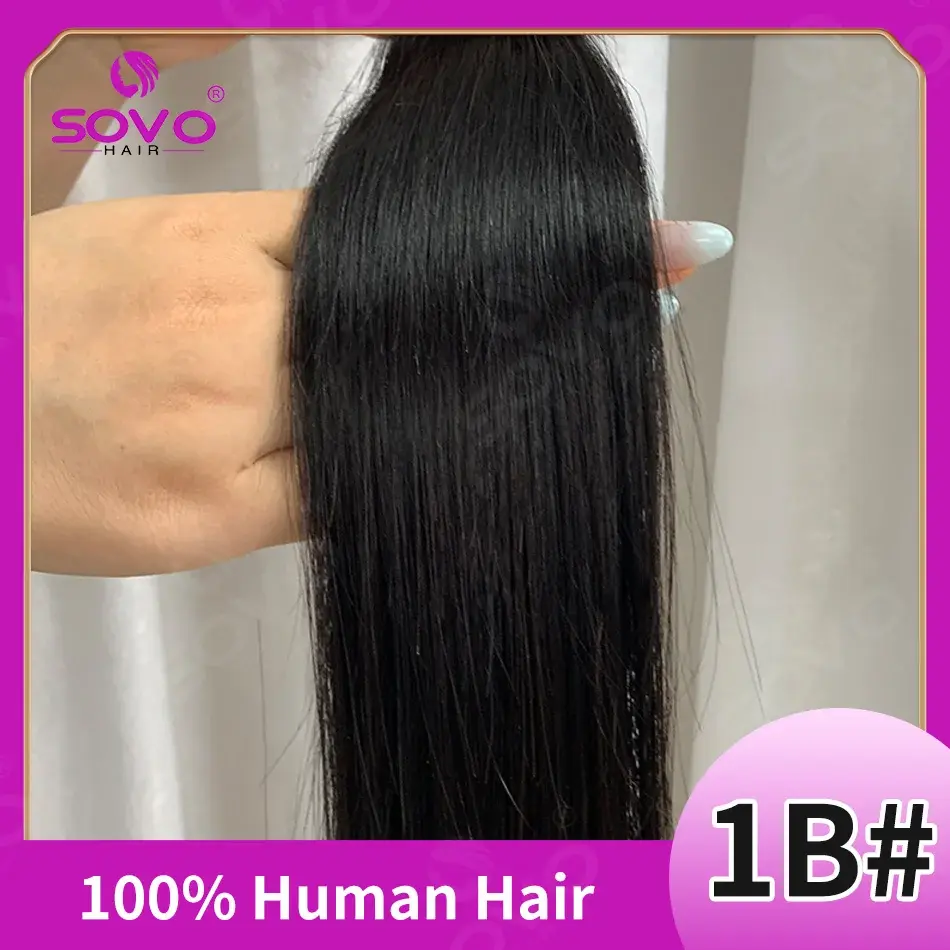 Thumbnail: SOVO Drawstring Ponytail Human Hair Straight European Blonde Highlight Real