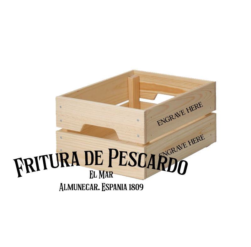 Crate, Wooden engraved -Pescardo
