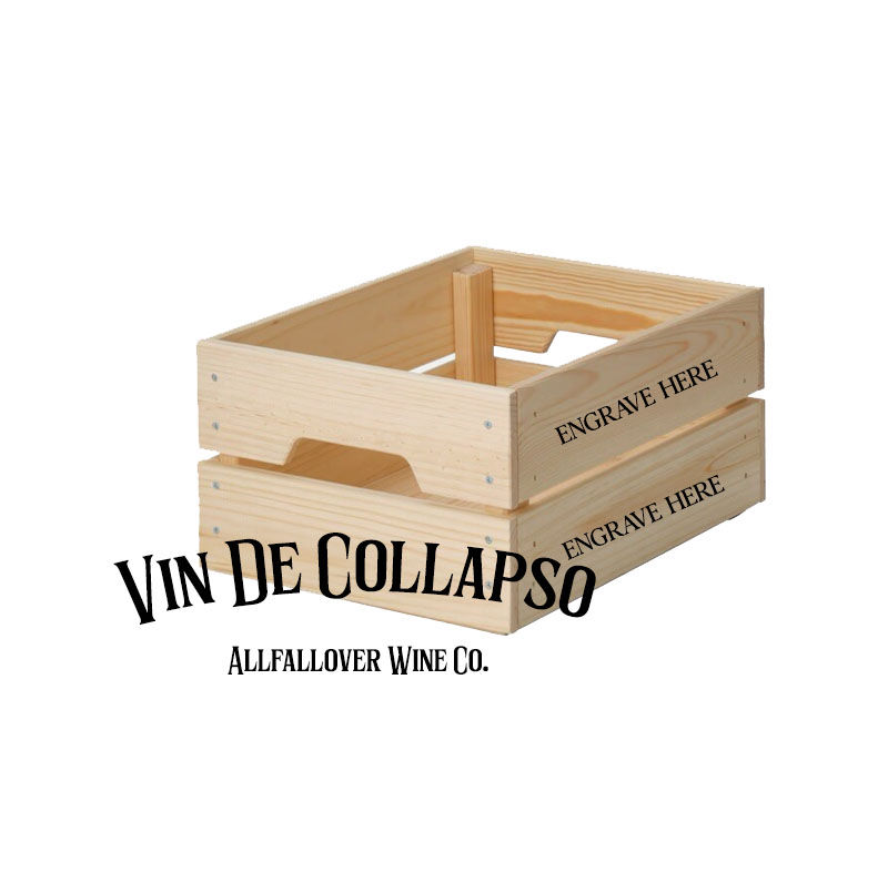 Crate, Wooden engraved -Vin De