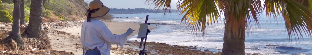 Liesel Lund plein air painting in Santa
Barbara