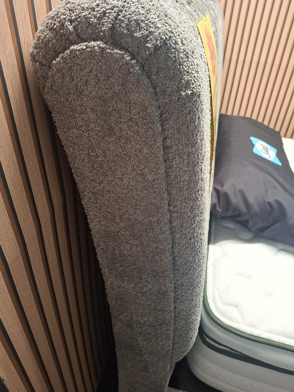 Thumbnail: Clearance!! Double 4ft6 Teddy Grey Fabric Scroll Bedframe