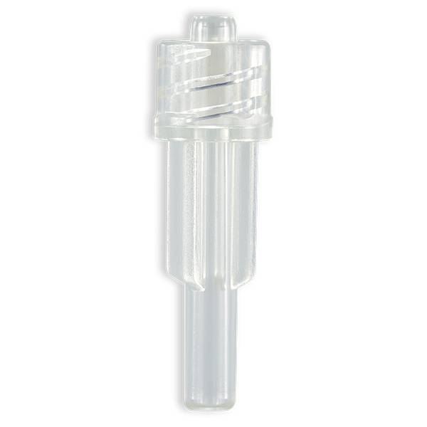 LUER LOCK MALE POUR TUBE ØI 4.0mm ou POUR "FLASHBACK" - ABS TRANSP.
