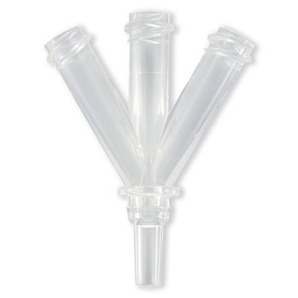 Y A 3 VOIES SYMETRIQUE LUER MALE / 3x LUER LOCK FEMELLE - ABS TRANSP.