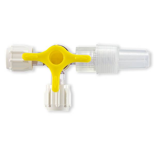 ROBINET 4 VOIES ON 360° JAUNE - 2x LLF / LLMM +CAPES - PC RAD