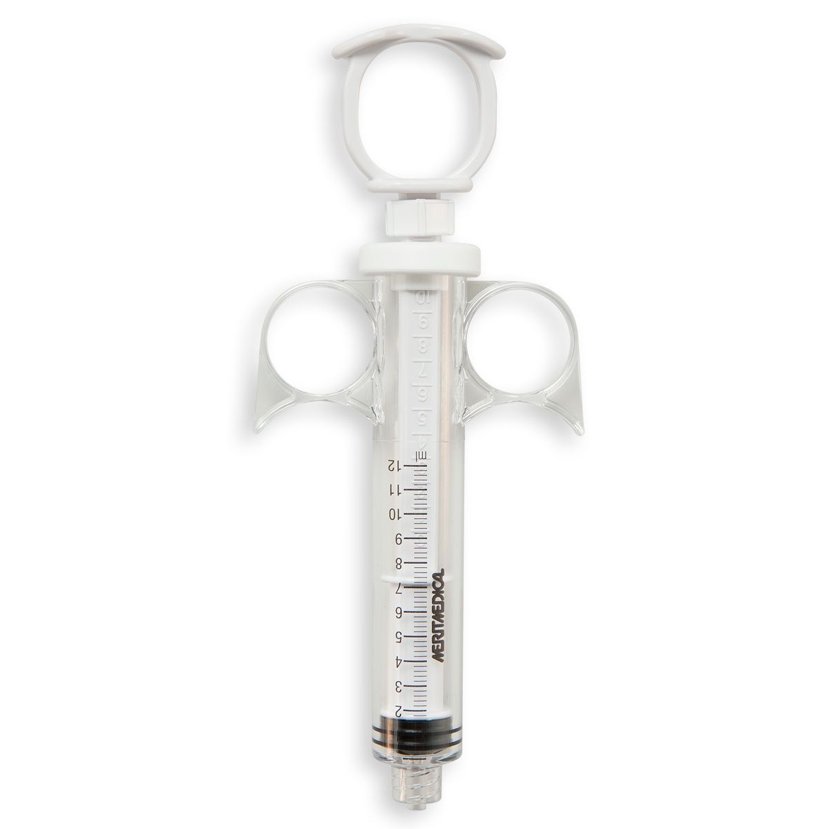 SERINGUE 12 mL TYPE CORONARY CONTROL - ADAPTATER MALE FIXE - PC ABS SI BLANC