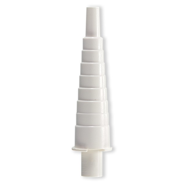 FEEDING CONNECTOR FOR 4-10mm ID TUBE +ML / 4.1mm OD TUBE - WHITE ABS