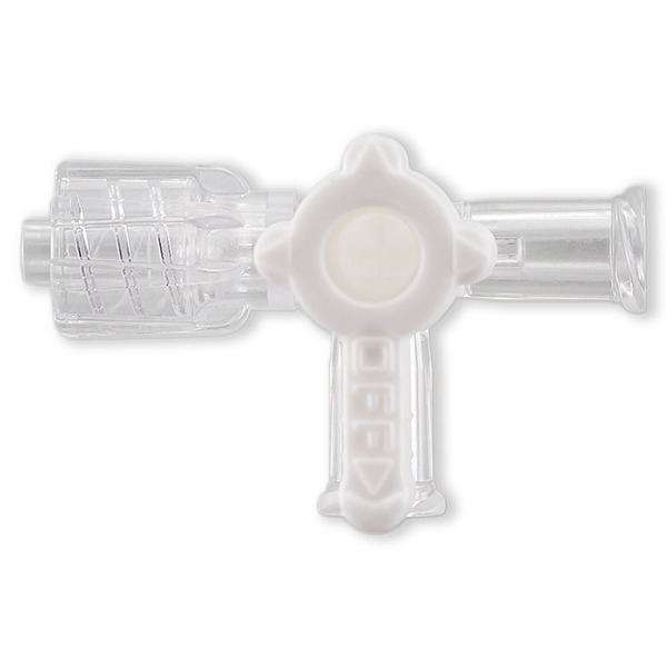 ROBINET 3 VOIES OFF 180° BLANC - LLMM / 2x LLF - PC TRANSP.