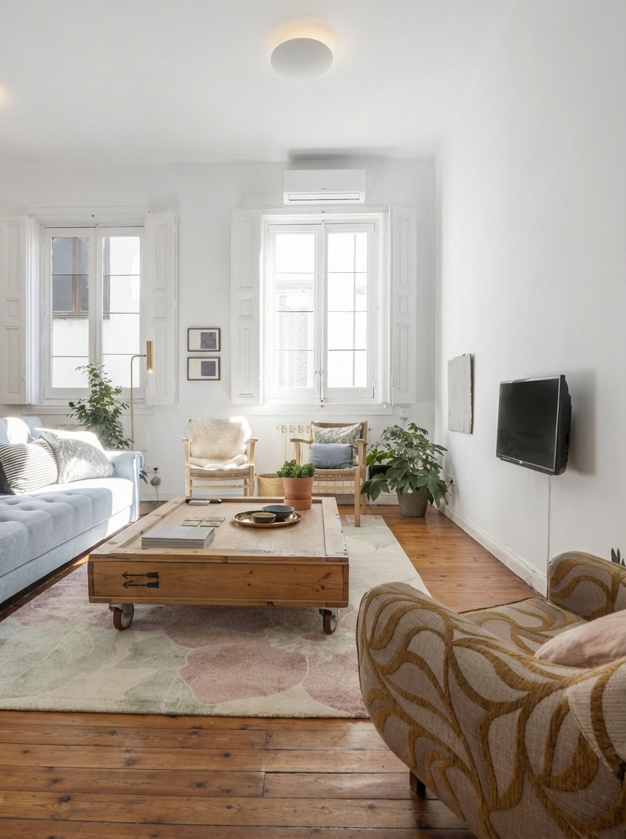 Salon lumineux d'un appartement en location saisonnière à Cannes ou Antibes – Bonnaud Estates