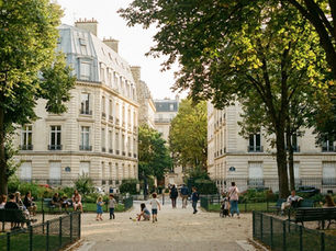 Tree-lined square near Ranelagh in the 16th arrondissement of Paris – native English-speaking nanny job opening, Magic Nannies