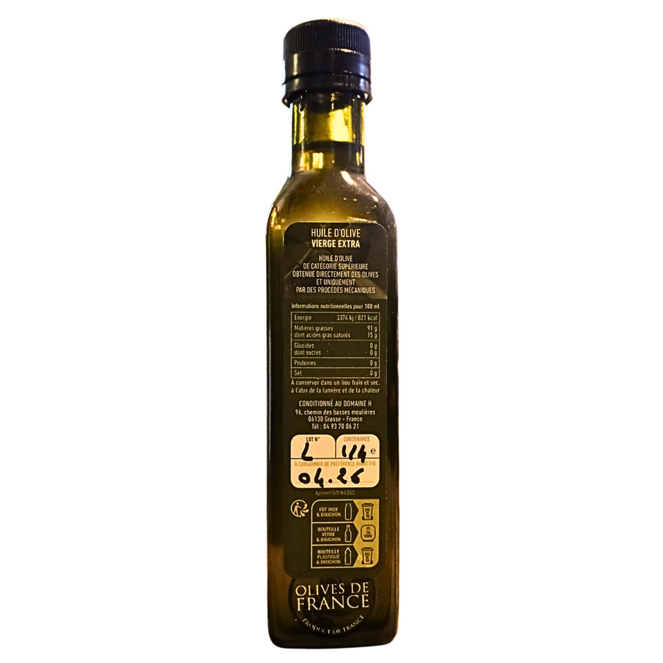 Bouteille verre 25cl d’huile d’olive premium