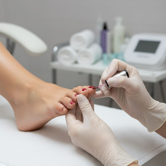 Pédicure avec soin callus peeling et vernis semi permanent