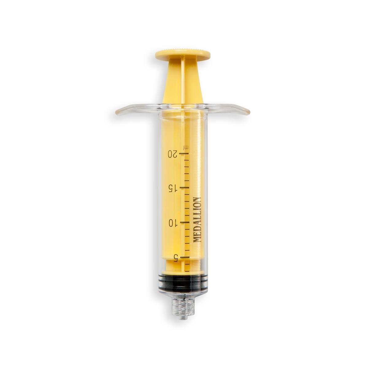 SERINGUE 20 mL TYPE MEDALLION - LLM - PC ABS SI JAUNE