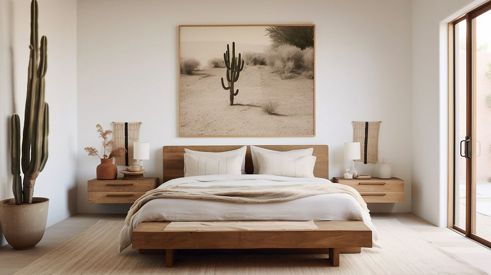 Chambre design haut de gamme d'un bien en location courte durée à Antibes géré par Bonnaud Estates