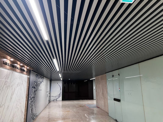 Chantier galerie commerciale L’ALCAZAR à Beausoleil : rénovation complète des plafonds et circulations