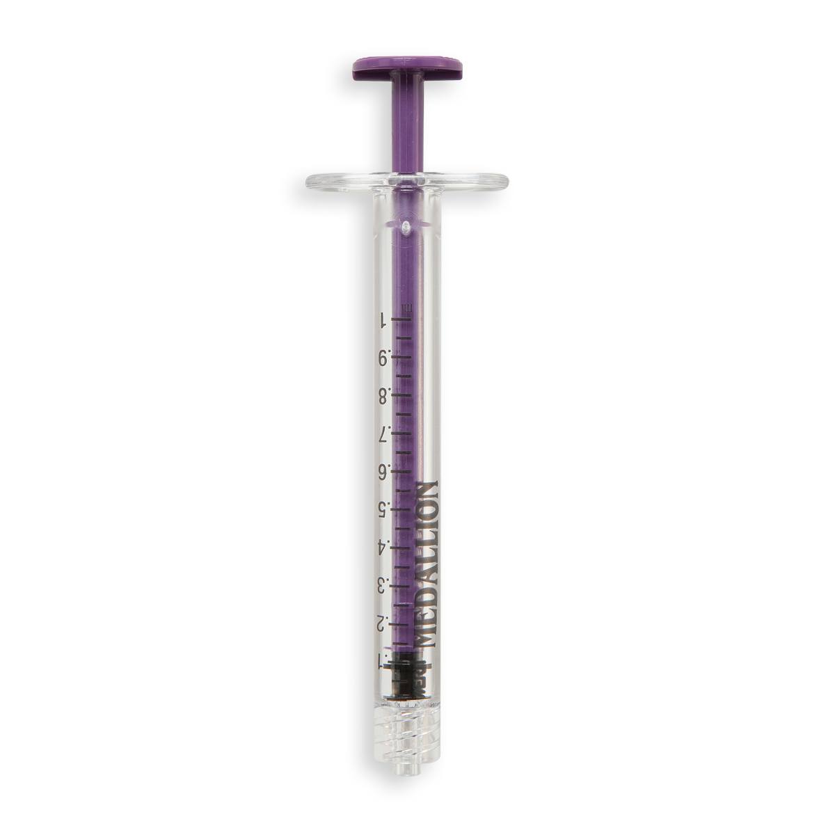 SERINGUE 1 mL TYPE MEDALLION - LLM - PC ABS SI POURPRE