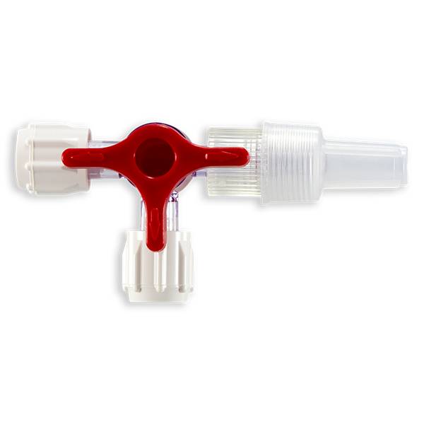 ROBINET 4 VOIES ON 360° ROUGE - 2x LLF / LLMM +CAPES - PC RAD