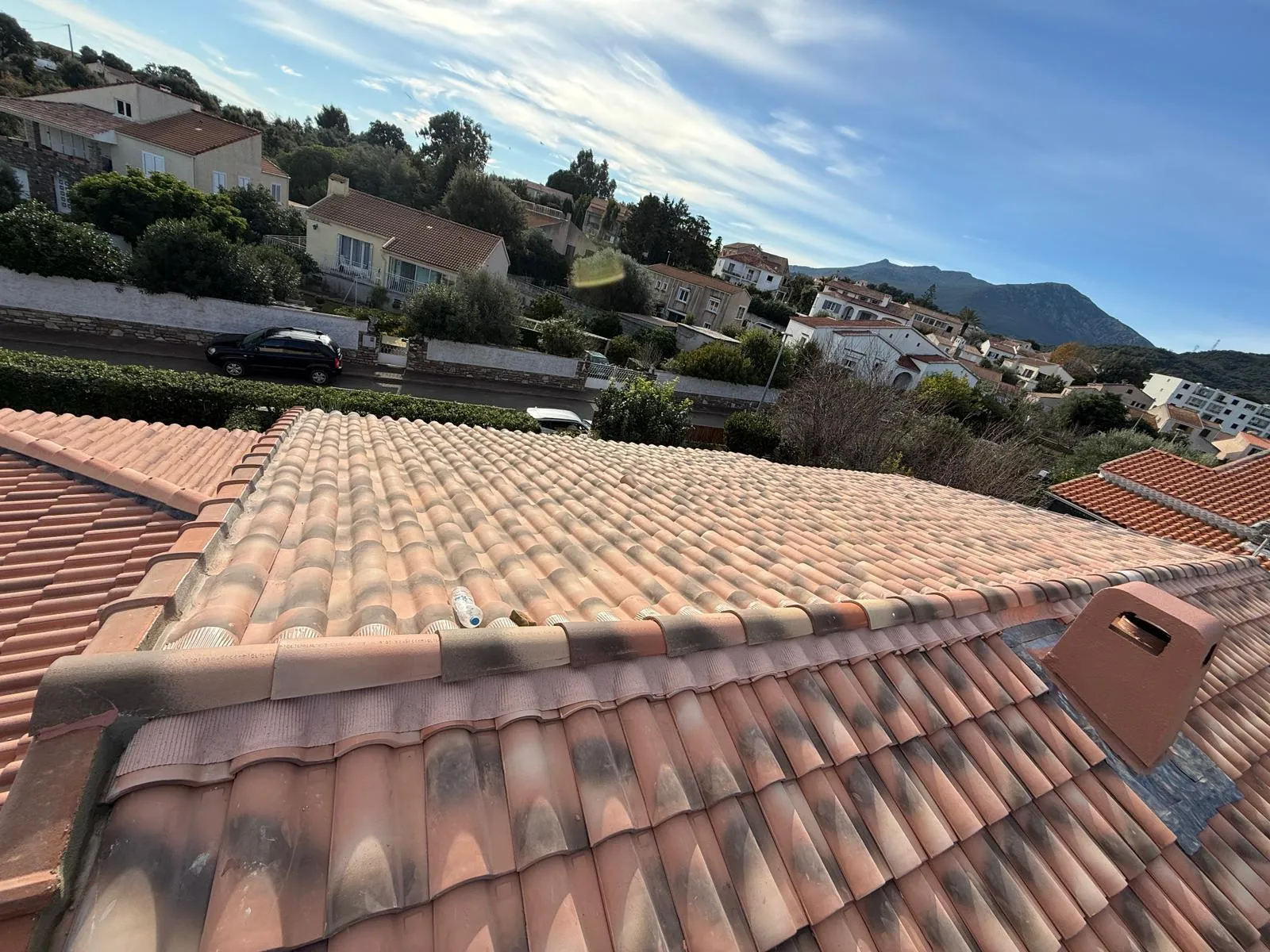 Toiture neuve vue panoramique – travaux couverture Bastia
