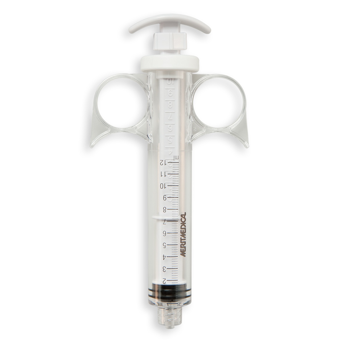 SERINGUE 12 mL TYPE CORONARY CONTROL - ADAPTATER MALE FIXE - PC ABS SI BLANC