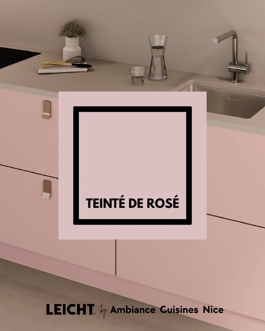 Cuisine LEICHT HYGGE teinté de rosé au design contemporain