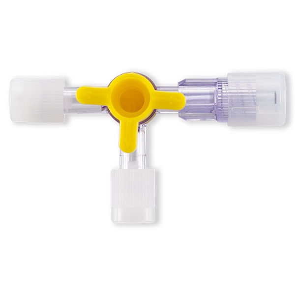 ROBINET 4 VOIES ON 360° JAUNE - 2x LLF / LLMM +CAPES - PC RAD