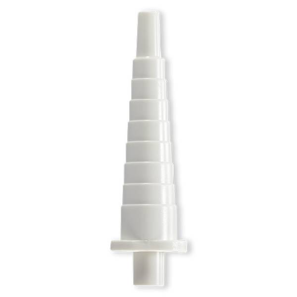 FEEDING CONNECTOR FOR 4-10mm ID TUBE +ML / 4.1mm OD TUBE - WHITE ABS