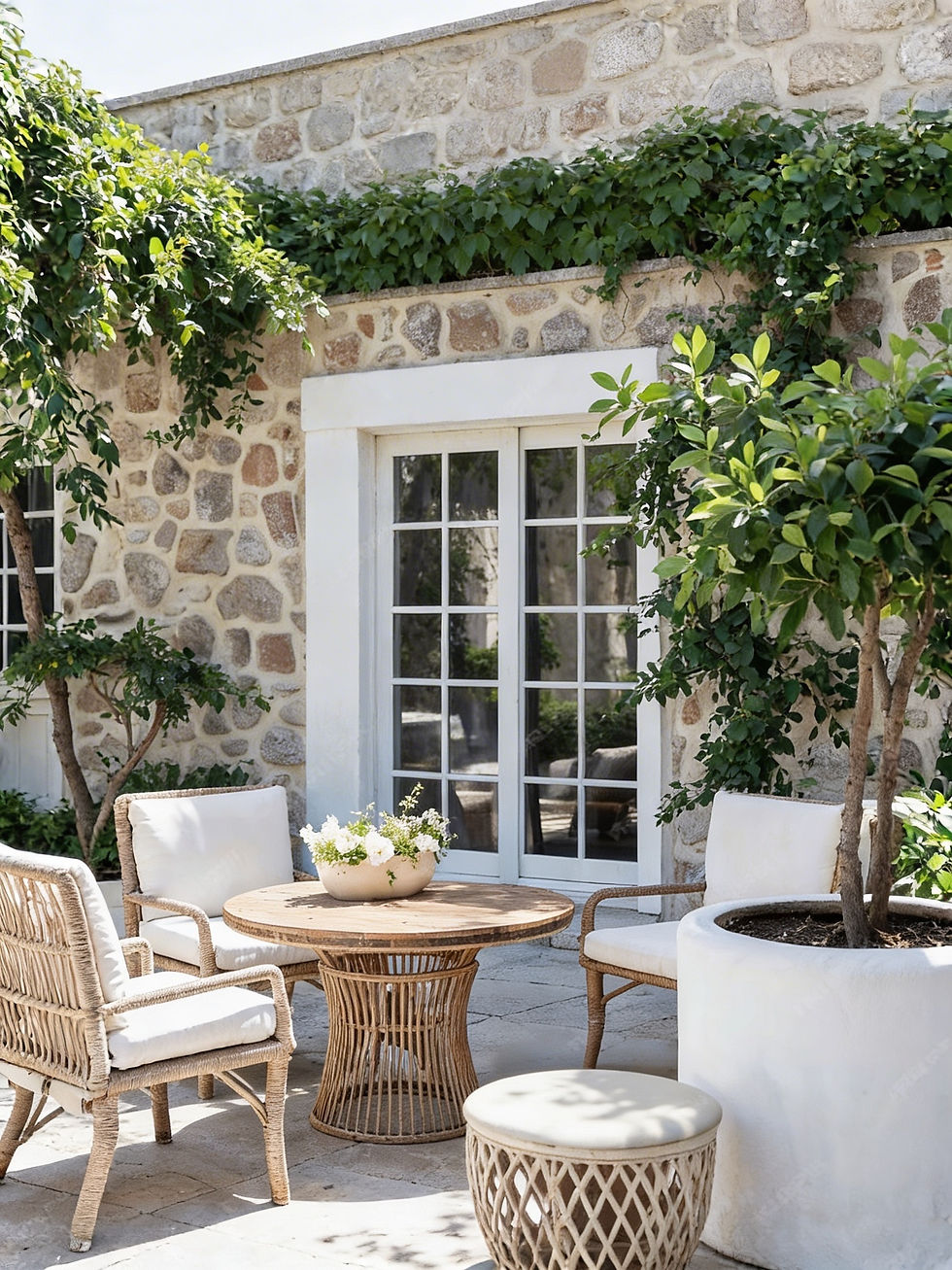 Terrasse d'une maison de charme en vente à Antibes ou Cannes générant un revenu locatif – Bonnaud Estates