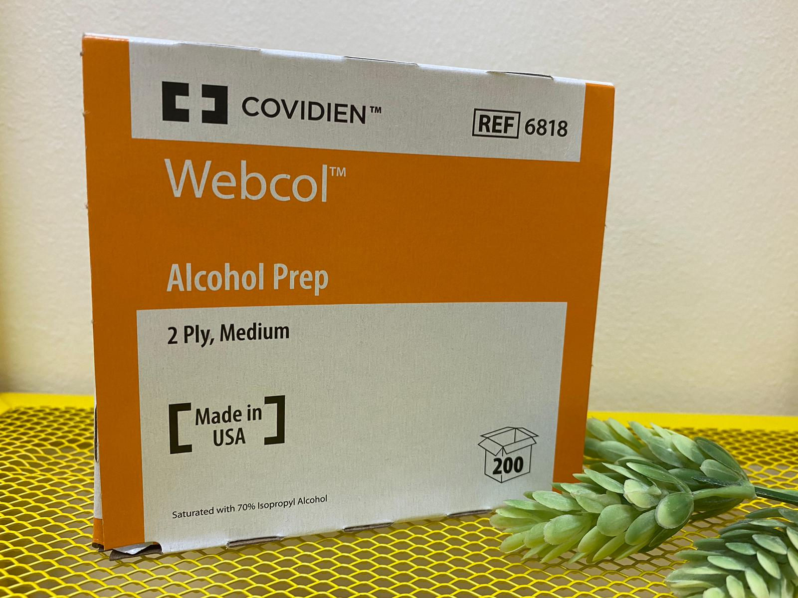 COVIDIEN Webcol 2ply Alcohol Wipe