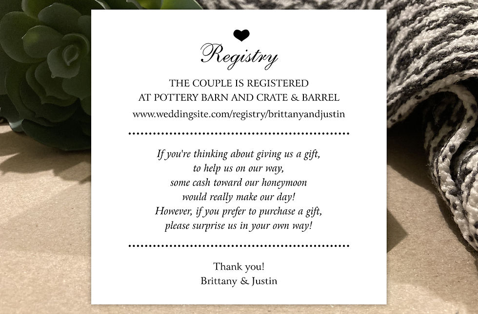 Thumbnail: Square Wedding Registry Cards