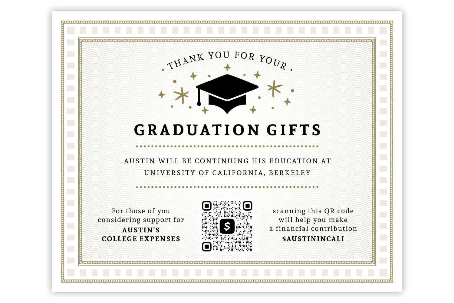 Graduation Gift Table Sign