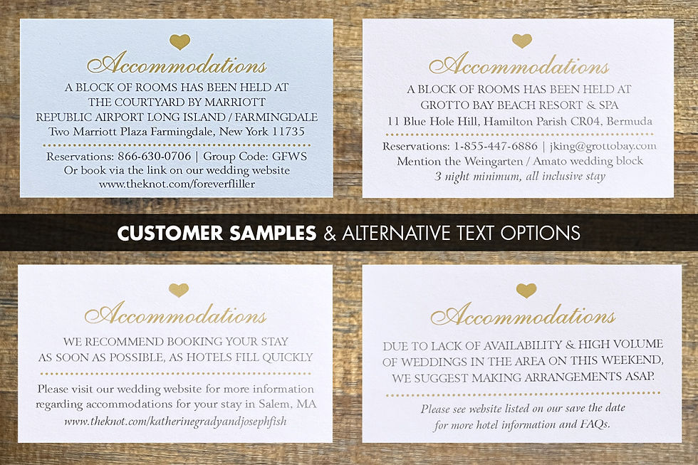 Thumbnail: Wedding Hotel Accommodations Cards