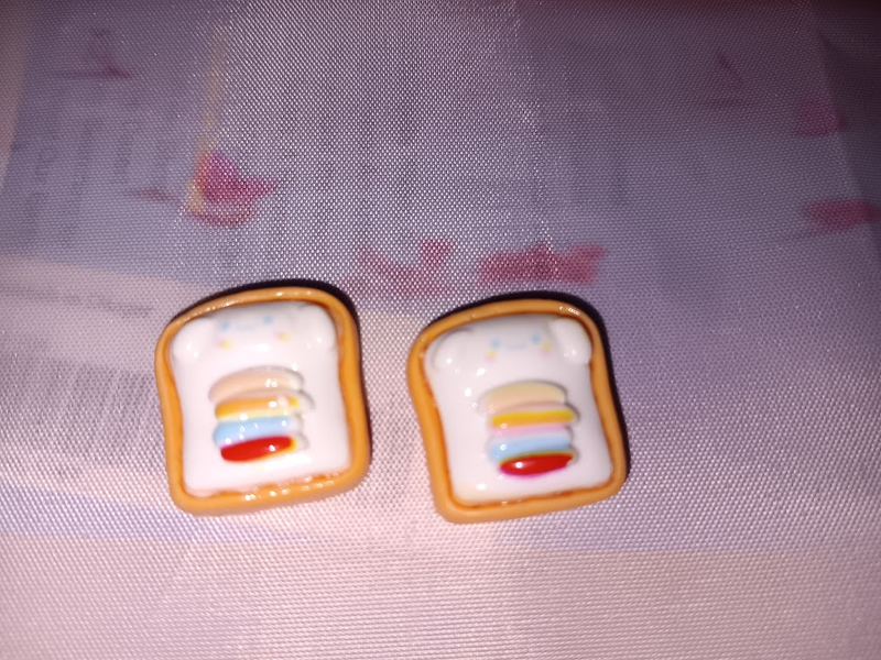 Sanrio Rainbow Toast DIY Cream Glue Accessories Decoration Cream Glue Casing DIY Material Hair Clip Resin Accessorie
