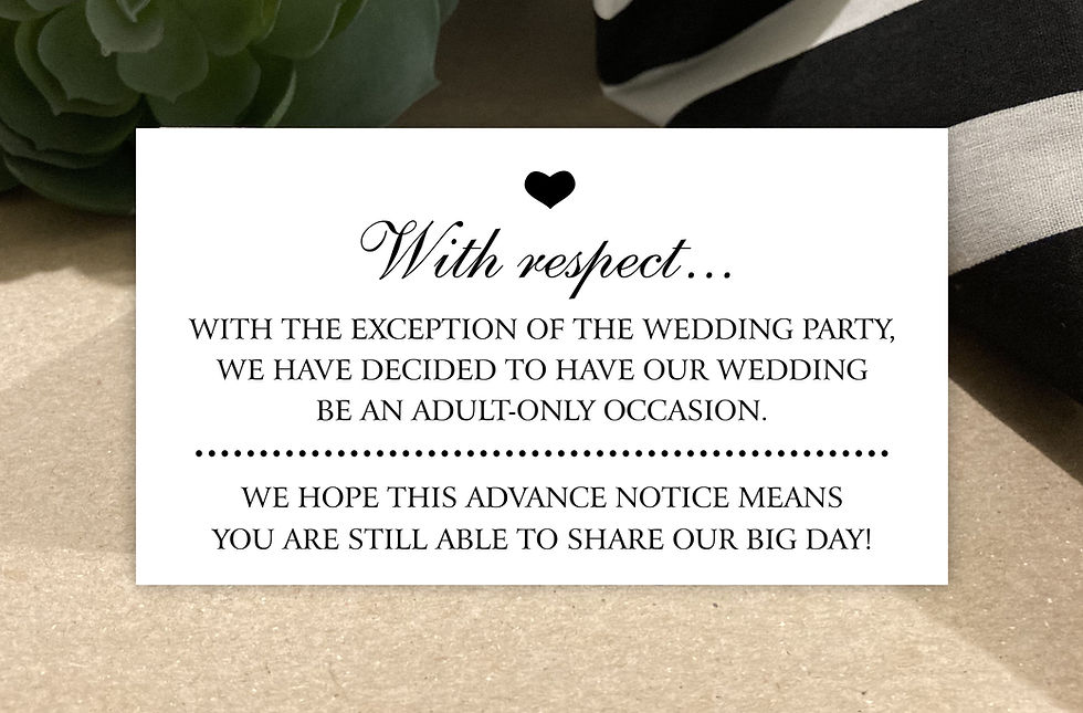 Thumbnail: No Children At Wedding Card