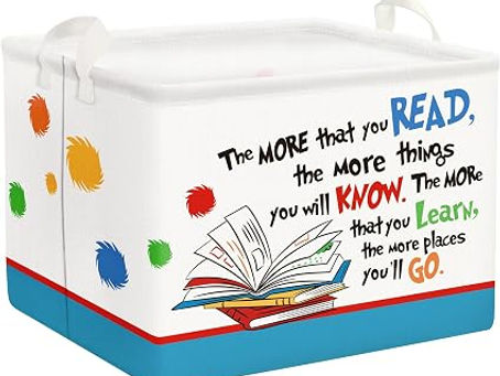 Clastyle Collapsible Back to School Reading Book Storage Basket
