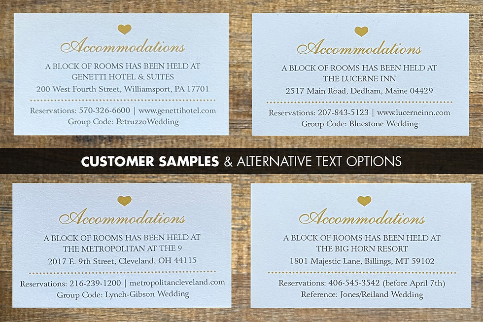 Thumbnail: Wedding Hotel Accommodations Cards
