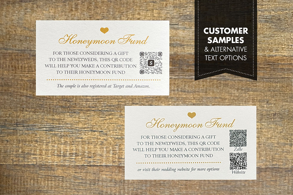 Thumbnail: Honeymoon Fund Cards with QR Code