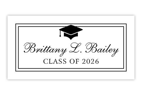2026 grad cards Class of Graduate Yard Card Sign Keepsakes in Solid Colors with Glitter Accent - (Available in Multiple Colors) An intricate design frames the Class of 2026 phrase From the class of 2026,