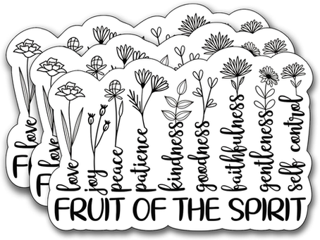  Fruit of The Spirit Sticker, Christian Decorate Books Laptop Phone Water Bottles Kindles Stickers Tumbler Sticker Waterproof Vinyl Decorate Sticker 3" Inch
