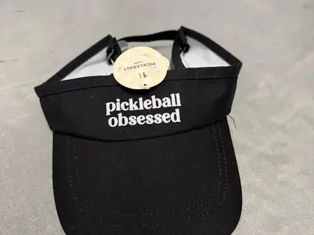 Pickleball Obsessed Black Visor Hat Adjustable NWT