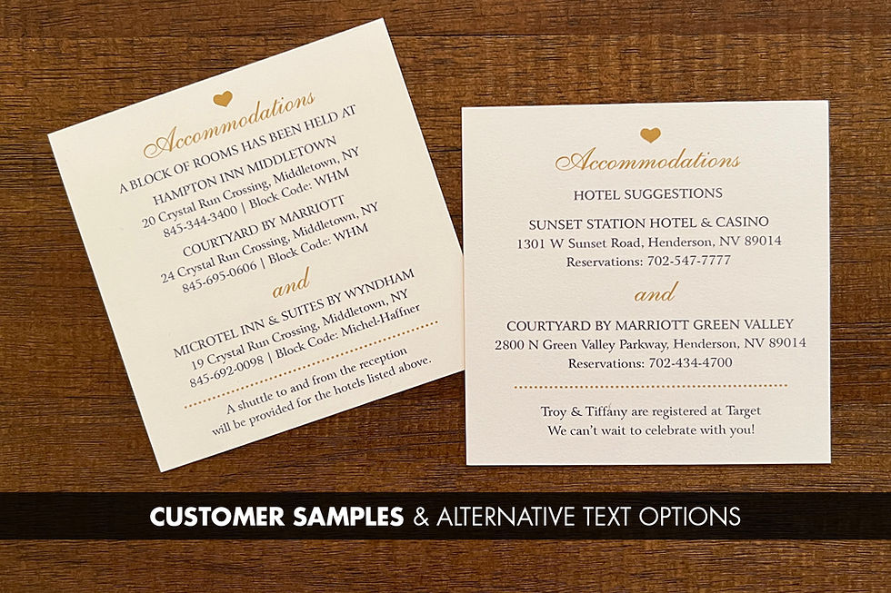 Thumbnail: Wedding Accommodations Cards