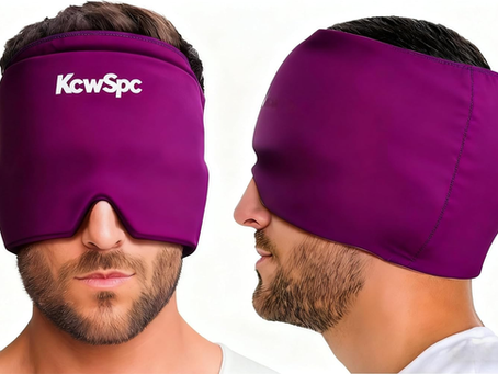 Migraine Relief Cap Headache Cap, KCWSPC Soothing Cooling Gel Head Wrap for Tension, Stress & Hangover, Ultimate Comfort, All-in-One Head Wrap for Fast & Effective Relief Purple