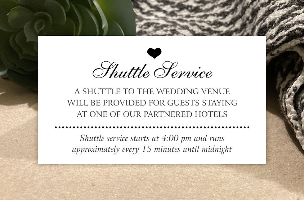 Thumbnail: Wedding Shuttle Service Cards