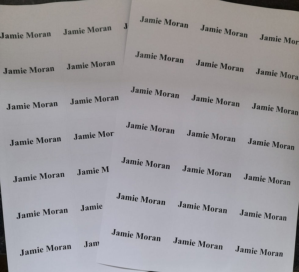 2 sheets of 21 Personalised Book labels