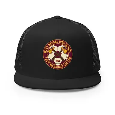 performance-5-panel-trucker-cap-lady-warrior-soccer-booster-club-lady-warriors-logo-makefi