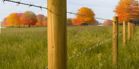 Post and wire fencing for livestock