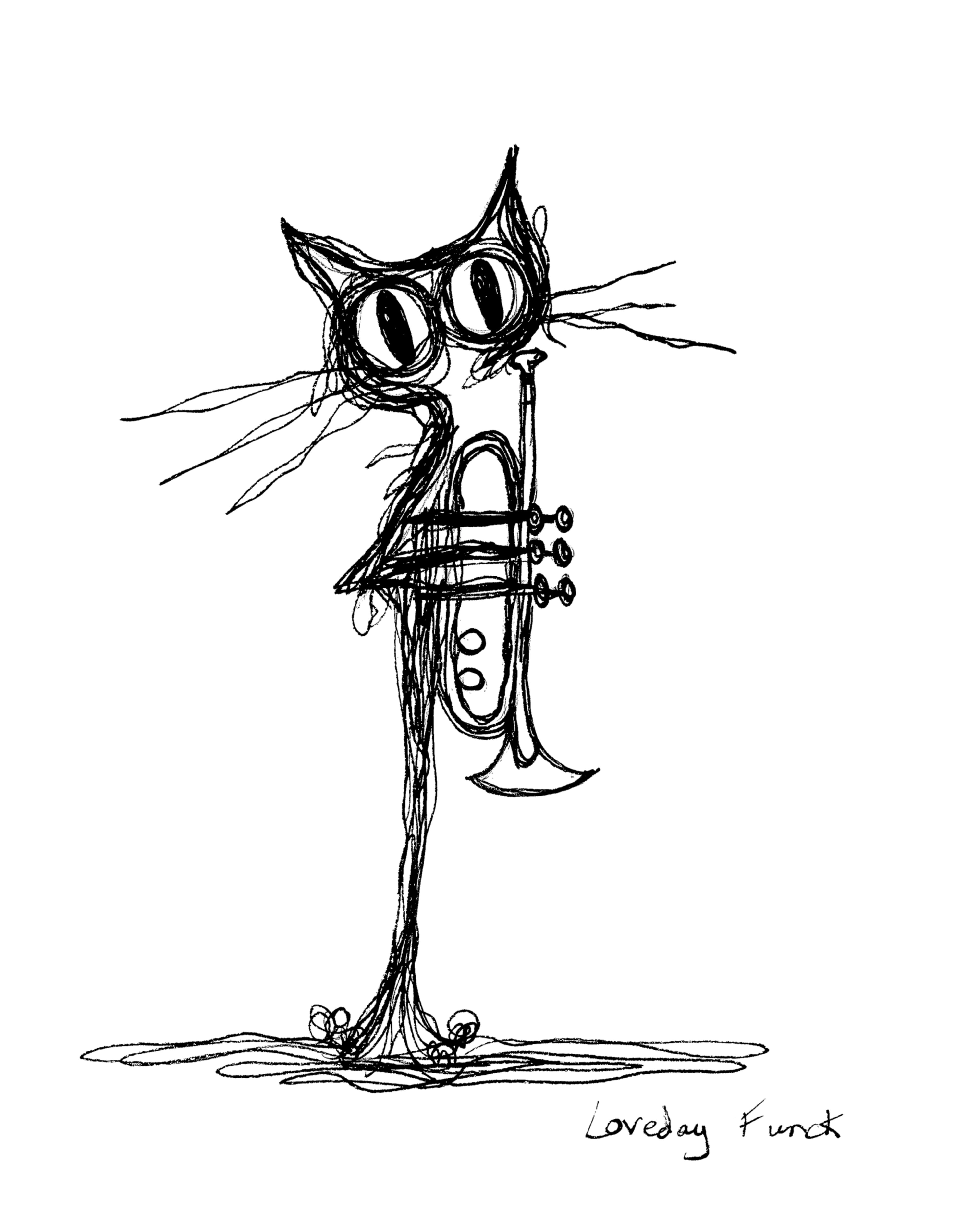 The Cat Who Played at Dusk - Original - Unbelonging by Loveday Funck