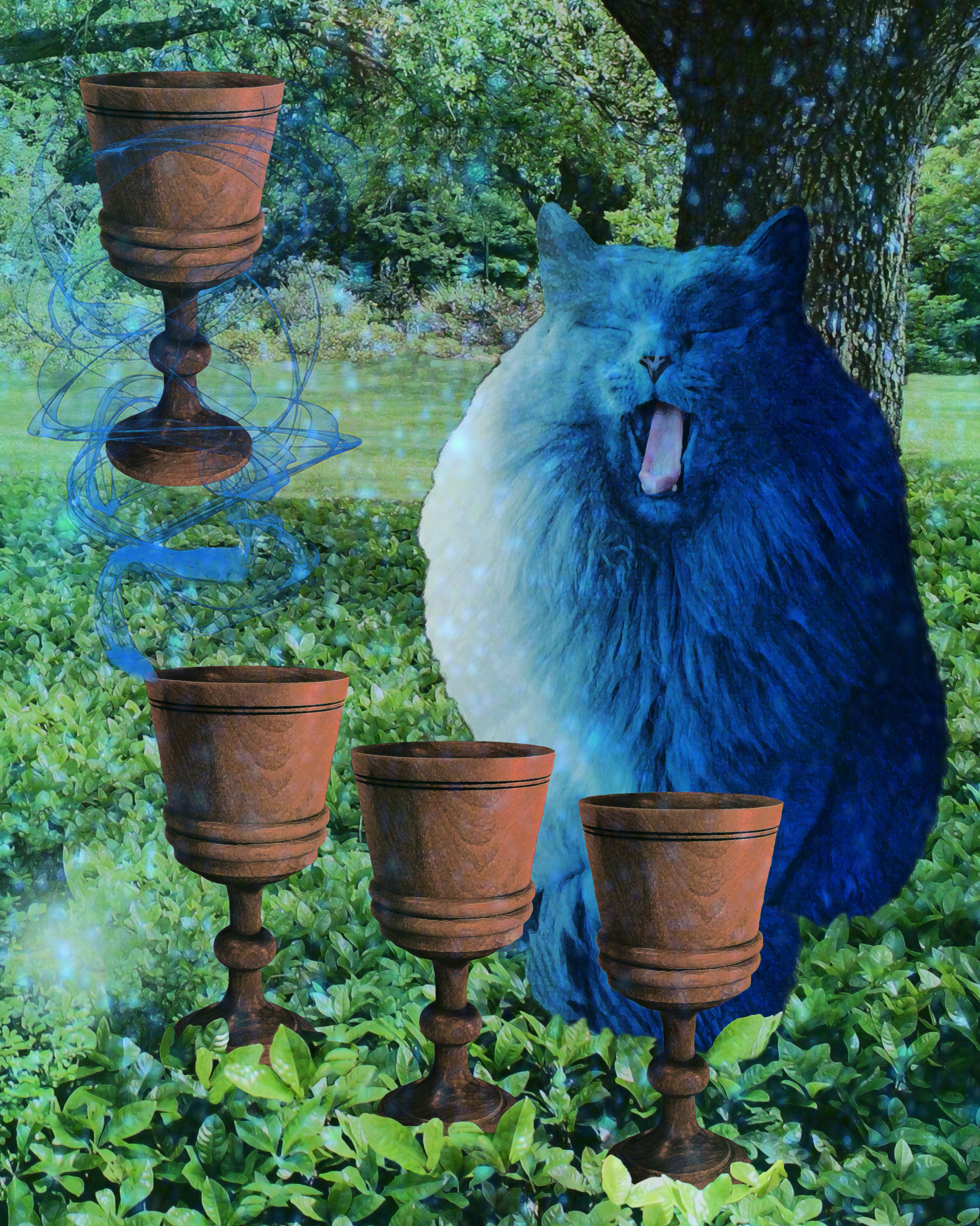 Four of Cups Tarot Card from the Deck of the Tarot Cats