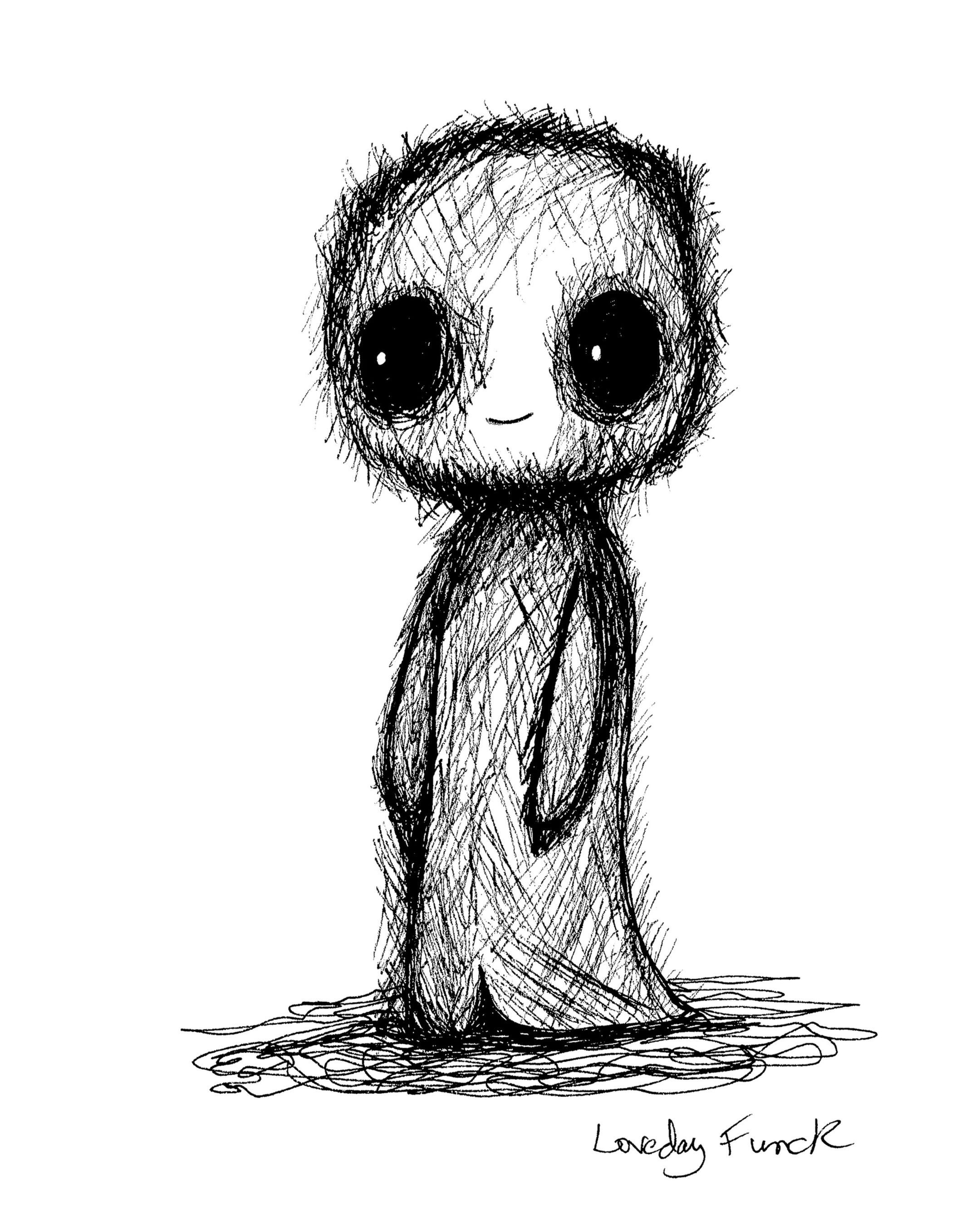 Hushling | Limited Edition Sweet Ghost Creature Ink Art Print